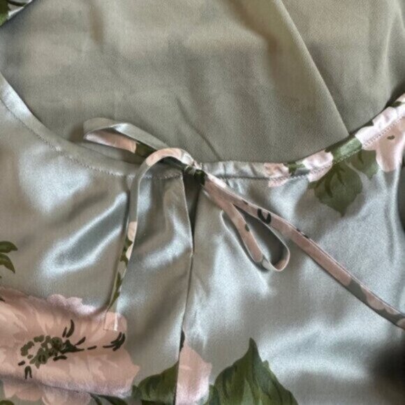 NEW Reformation Anaiis Long Silk Dress Tarragon Green Floral | size 4 - Picture 10 of 14
